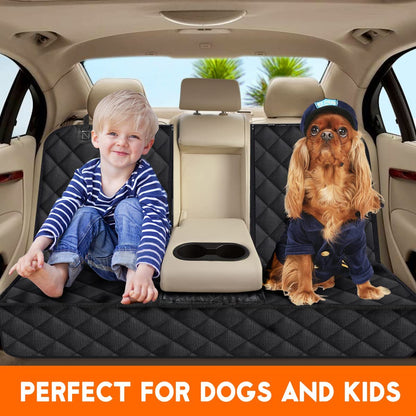 Premium Waterproof Dog Car Seat Cover - Durable Back Seat Protector for Pets, Fits Most Cars, SUVs, and Trucks (53” Width) - Black