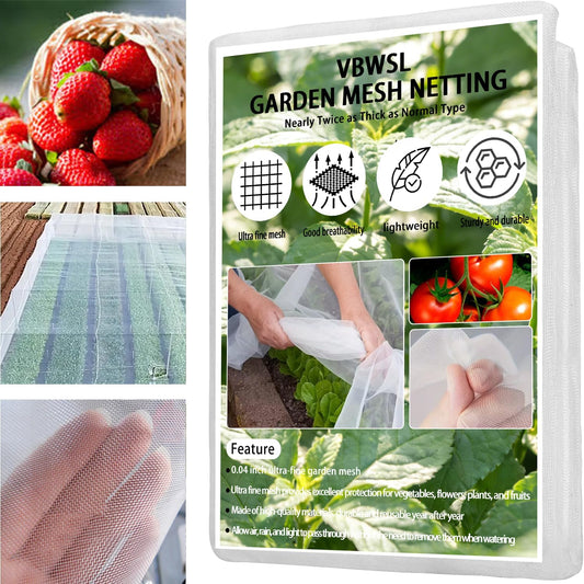 Garden Netting 6.5 x 30 Feet - Protective Insect Cover for Raised Beds and Garden Use