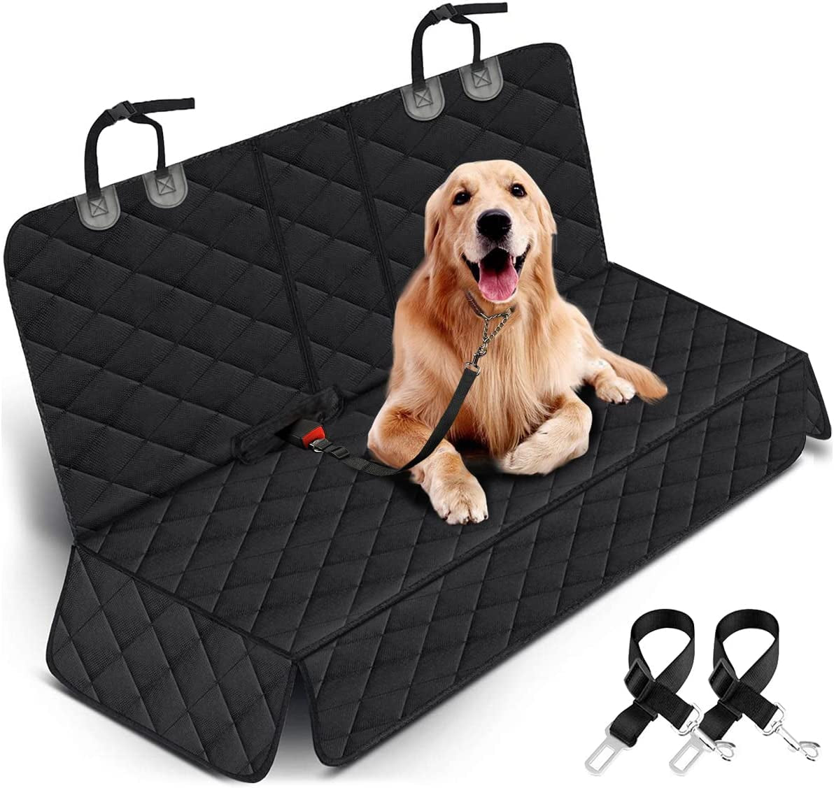 Premium Waterproof Dog Car Seat Cover - Durable Back Seat Protector for Pets, Fits Most Cars, SUVs, and Trucks (53” Width) - Black