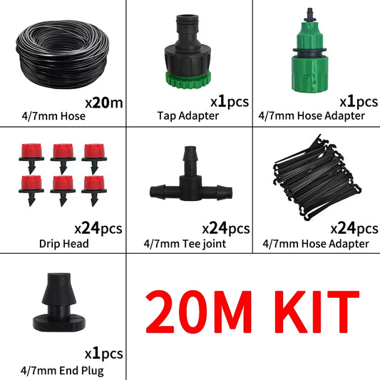 Automatic Micro Drip Irrigation System with Adjustable Nozzle for Garden Watering