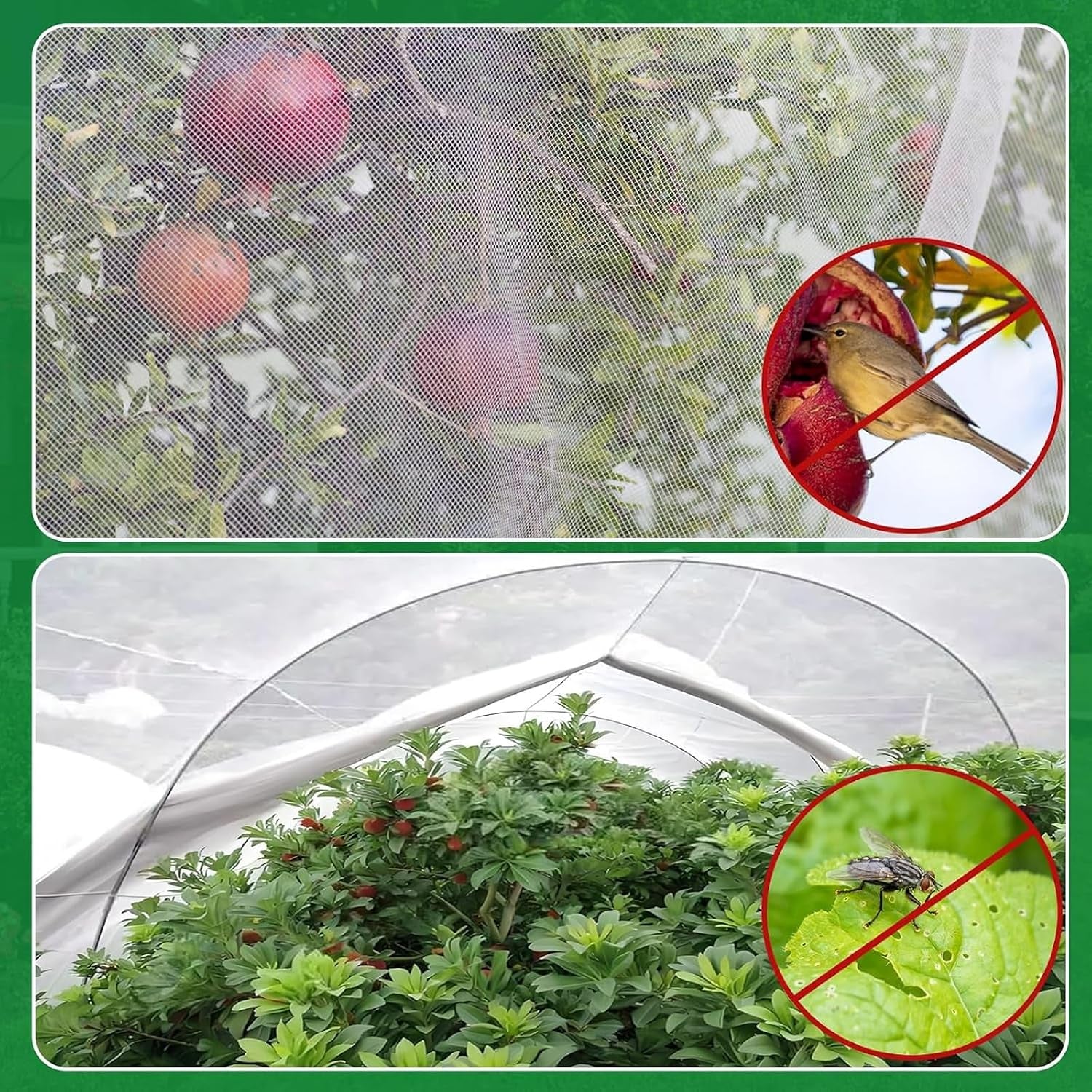 Garden Netting 6.5 x 30 Feet - Protective Insect Cover for Raised Beds and Garden Use